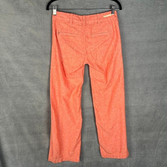 Pilcro Anthropologie Pants Women 0 Pink Linen Wide Leg Pockets Beach Boho Resort - Picture 5 of 12